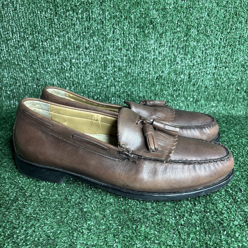 Weejuns Kiltie Tassel Loafer Mens 11.5 D Brown Leather Preppy Classic *See Pics*